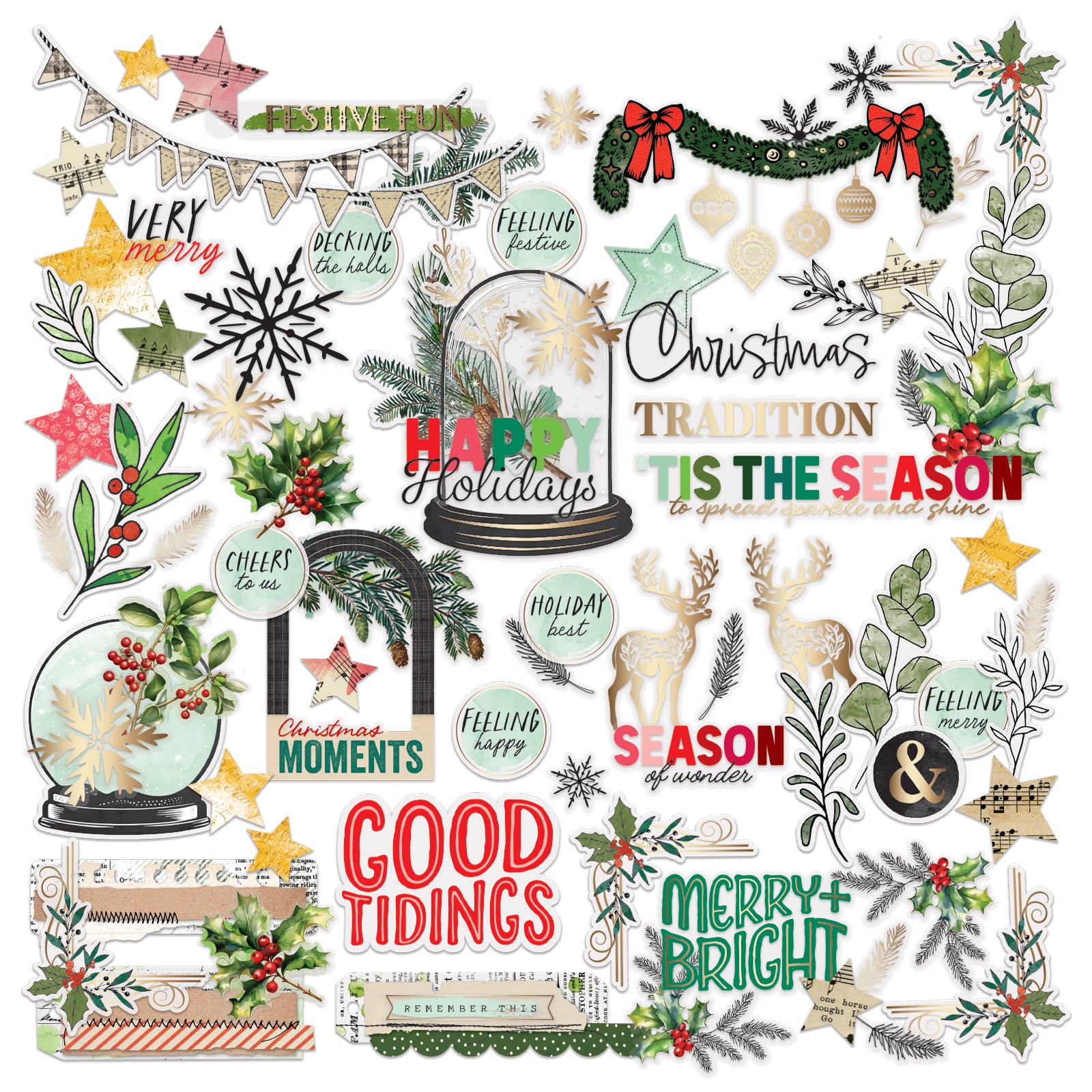 49 & Market Mistletoe and Memories Foiled Die-Cut Assortment